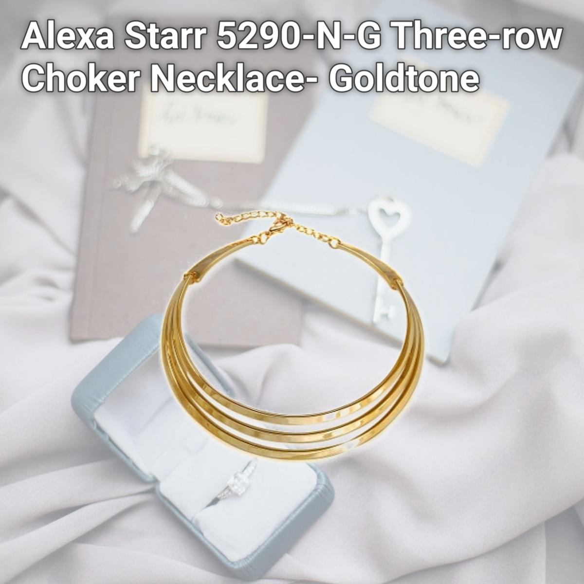 Picture of Alexa Starr 5290-N-G Three-row Choker Necklace- Goldtone