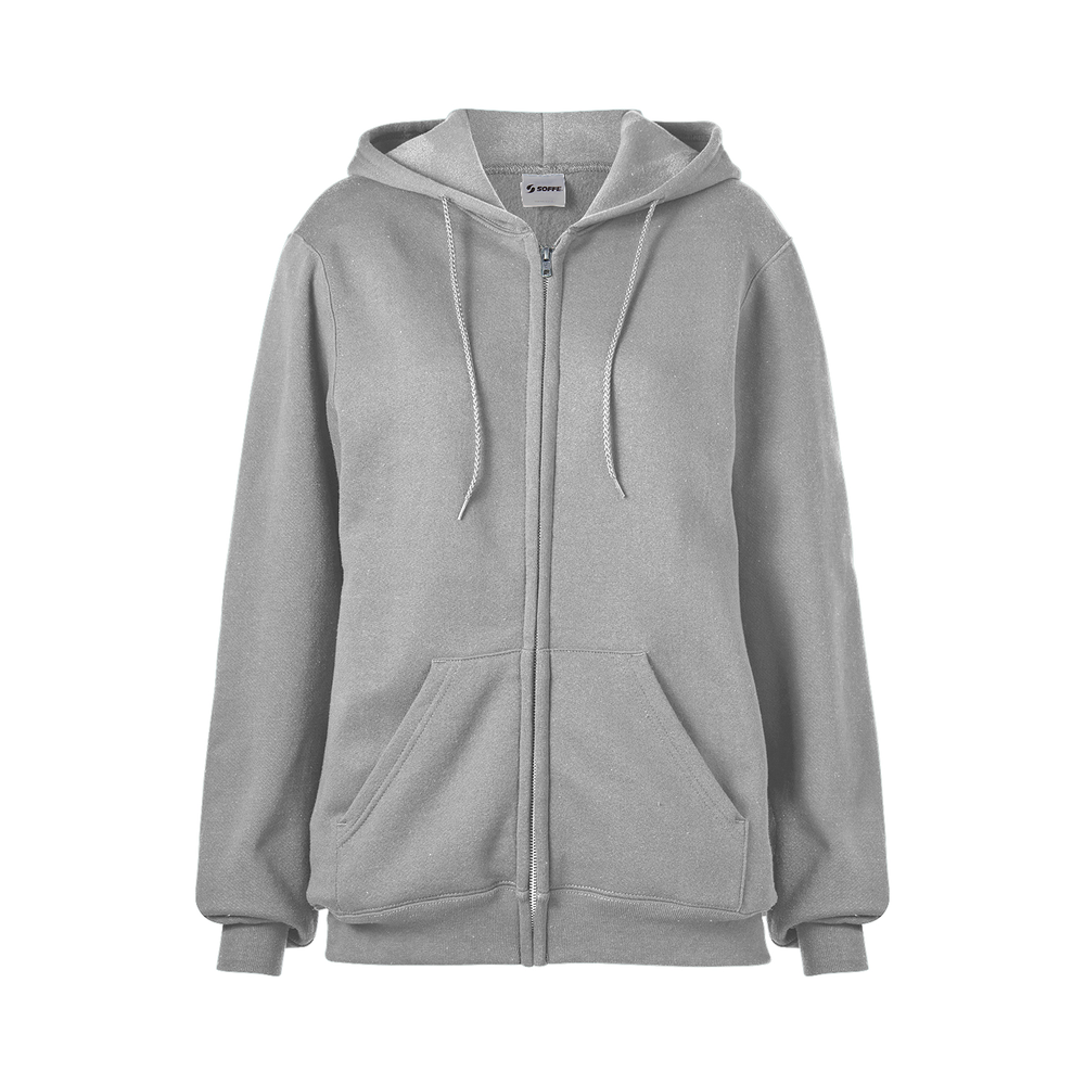 047947624487 Adult Classic Zip Hooded Sweatshirt, Oxford - 4X