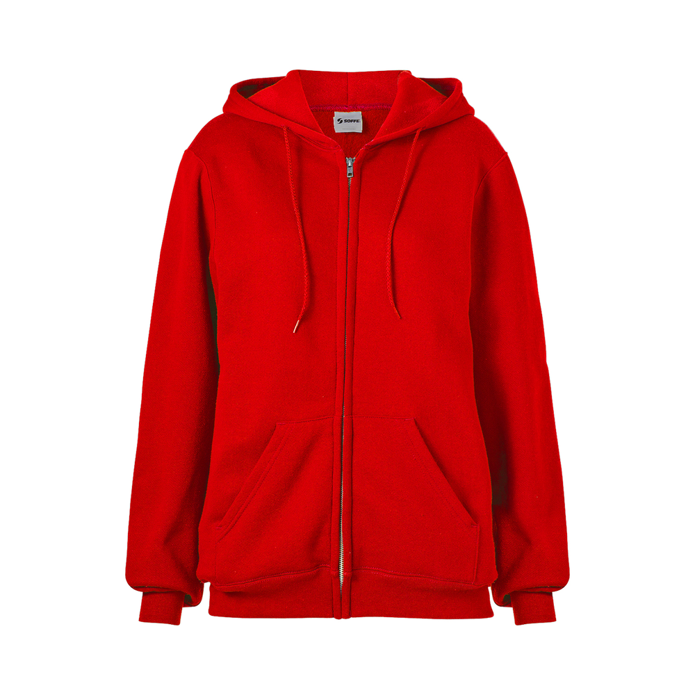 047947625118 Adult Classic Zip Hooded Sweatshirt, Red - 2X