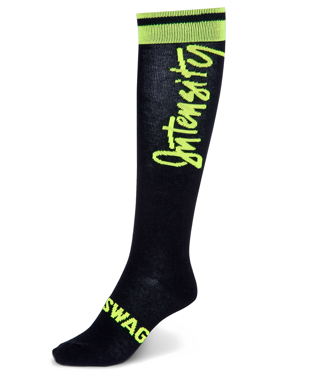 N1013w0brosfm Intensity Mvp Knee High Sock, Black & Optic Yellow - Osfm