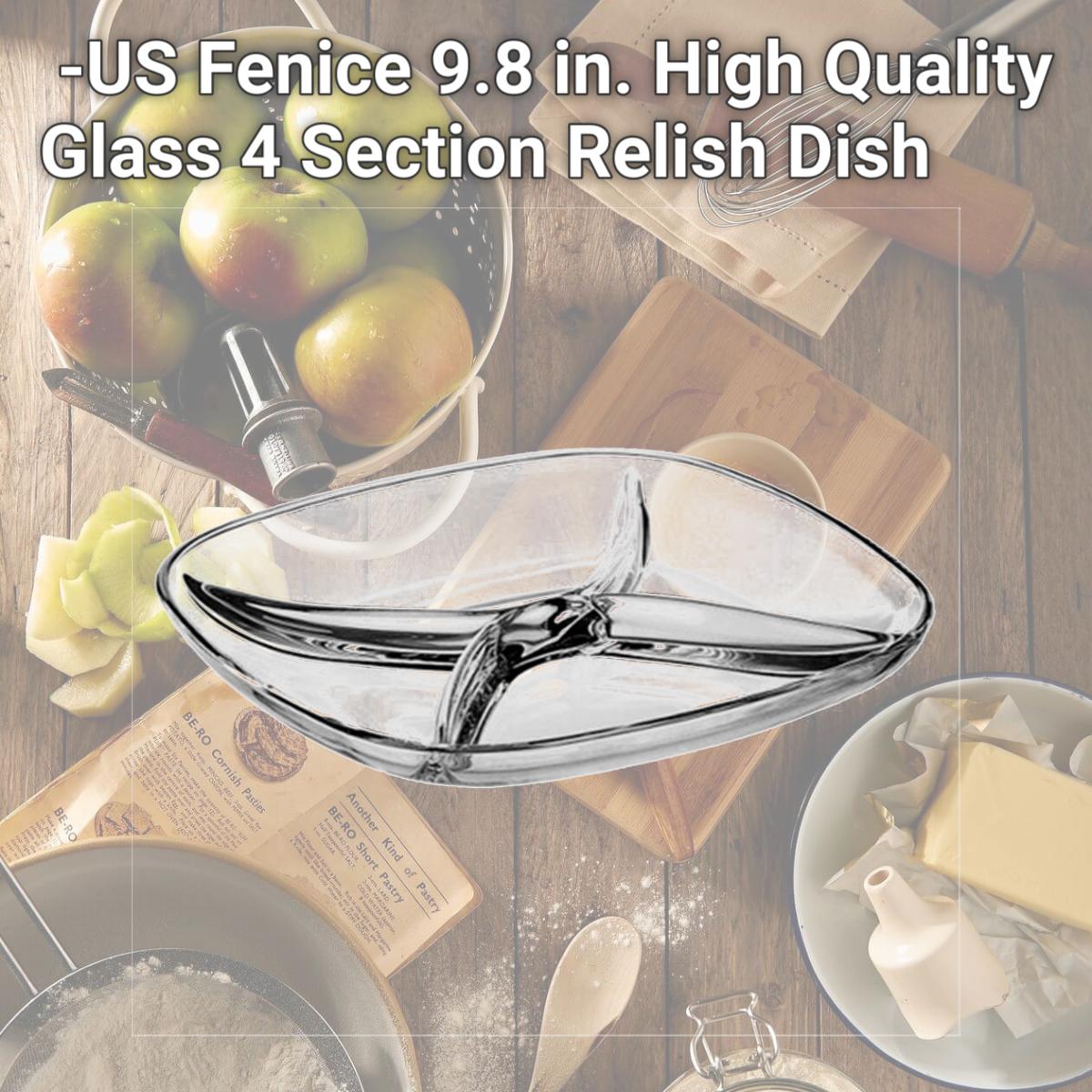 Picture of Majestic Gifts E60153-US Fenice 9.8 in. High Quality Glass 4 Section Relish Dish