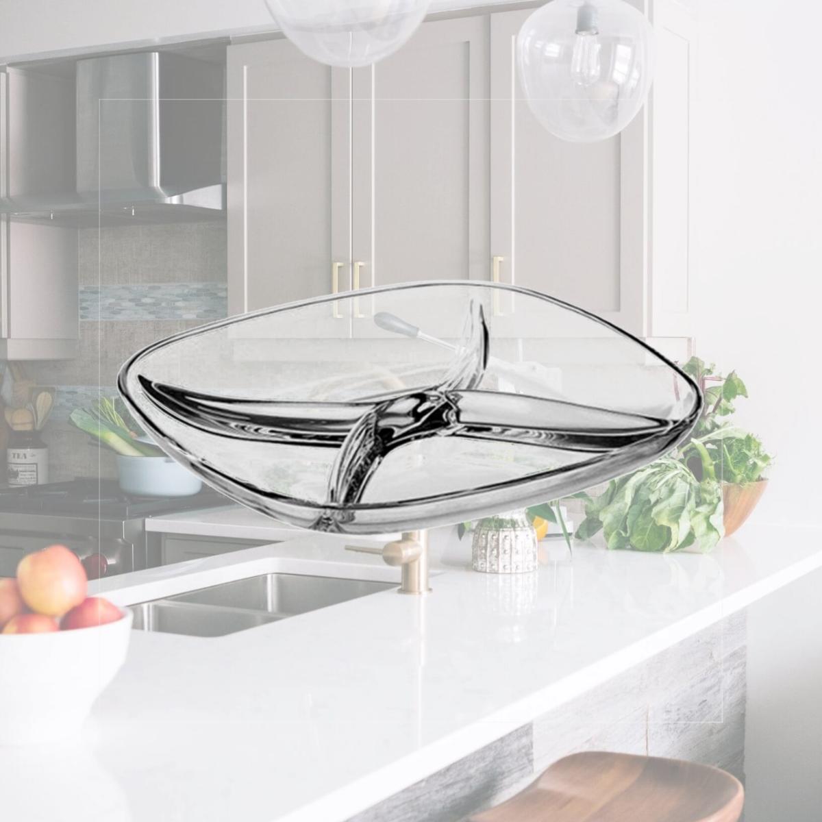 Picture of Majestic Gifts E60153-US Fenice 9.8 in. High Quality Glass 4 Section Relish Dish