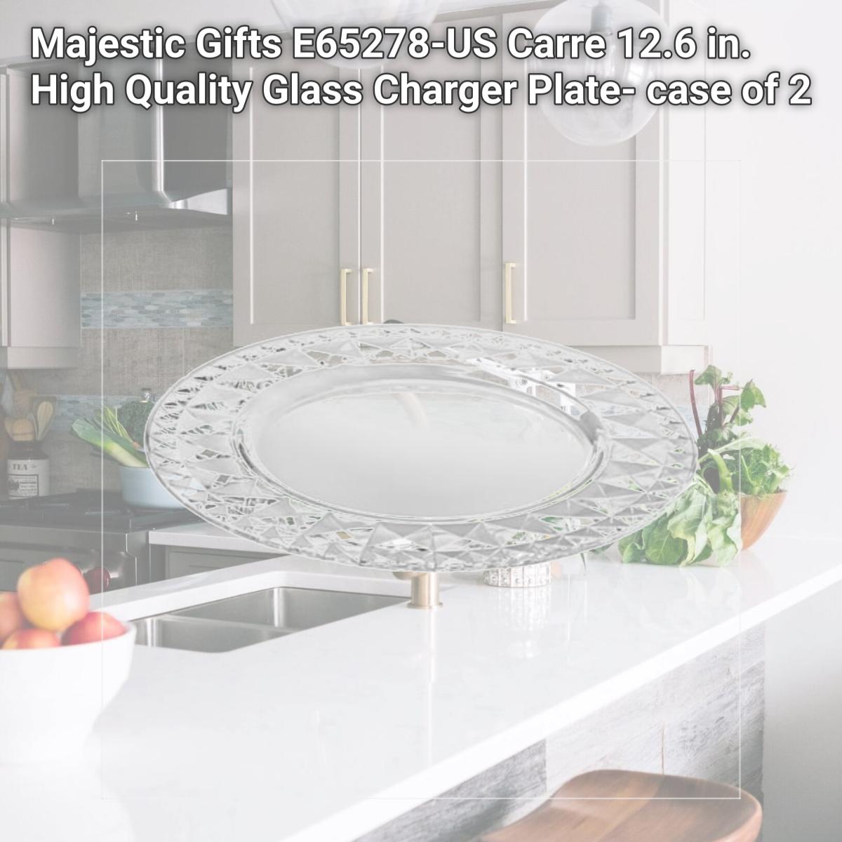 Picture of Majestic Gifts E65278-US Carre 12.6 in. High Quality Glass Charger Plate- case of 2