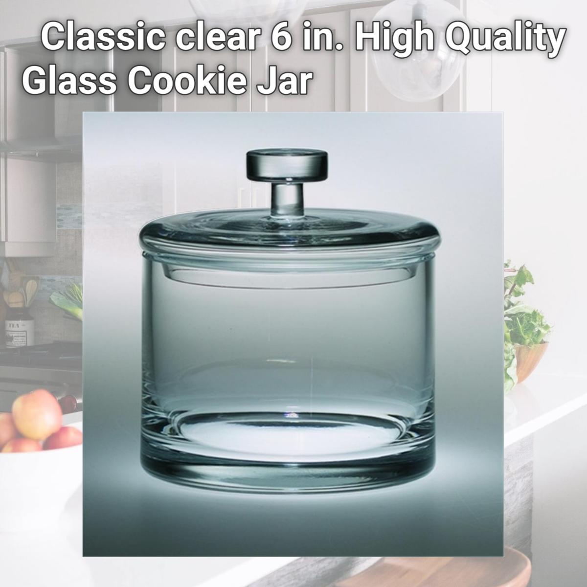 Picture of Majestic Gifts T-201 Classic clear 6 in. High Quality Glass Cookie Jar