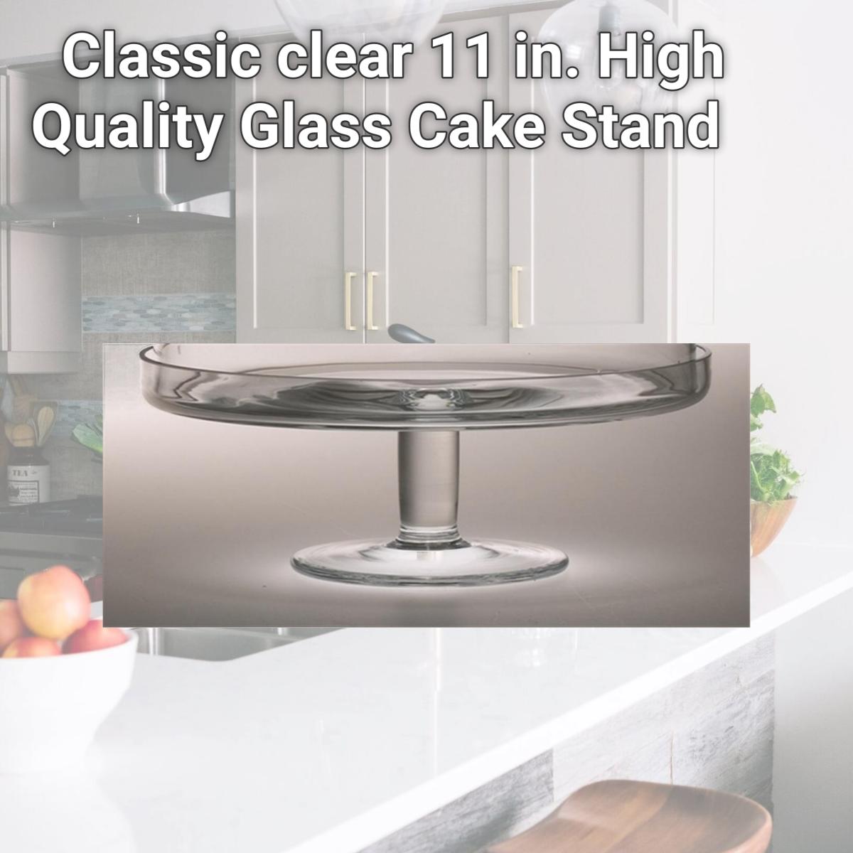 Picture of Majestic Gifts T-303 Classic clear 11 in. High Quality Glass Cake Stand