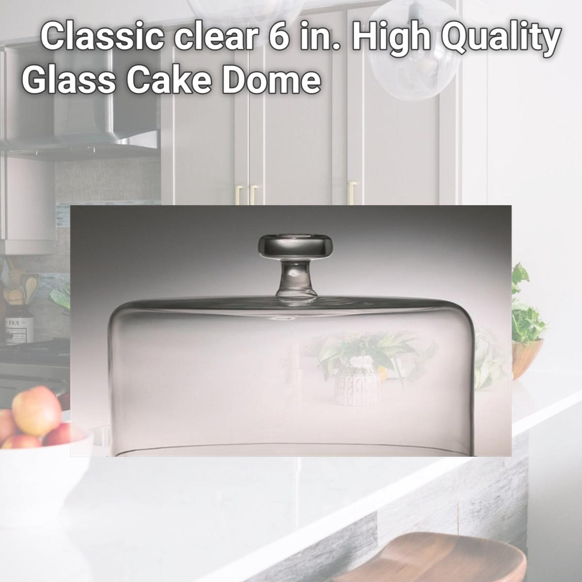 Picture of Majestic Gifts T-304 Classic clear 6 in. High Quality Glass Cake Dome