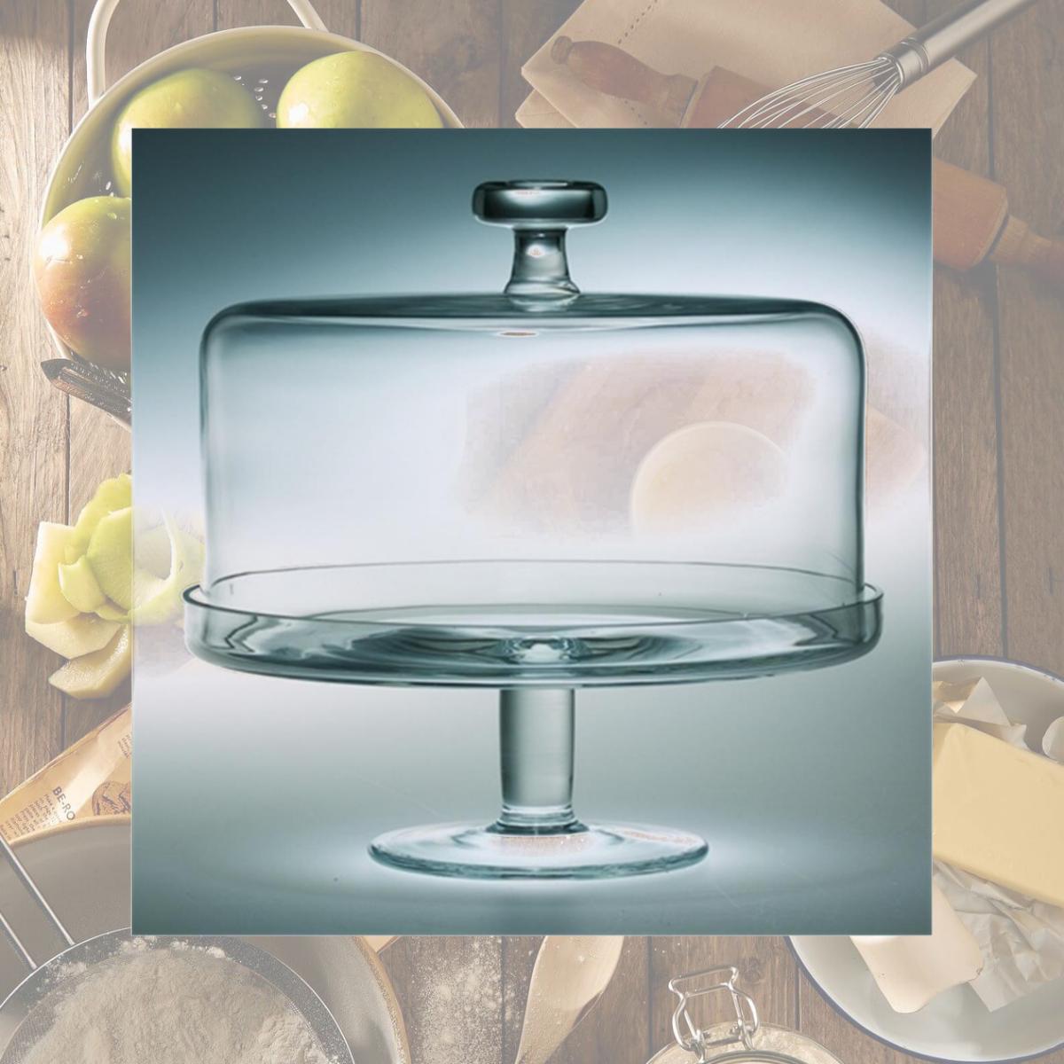 Picture of Majestic Gifts T-305 Classic clear 11 in. High Quality Glass Cake Stand With Dome
