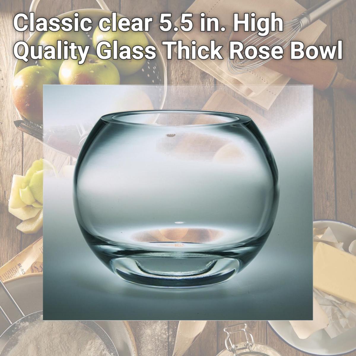Picture of Majestic Gifts T-402 Classic clear 5.5 in. High Quality Glass Thick Rose Bowl
