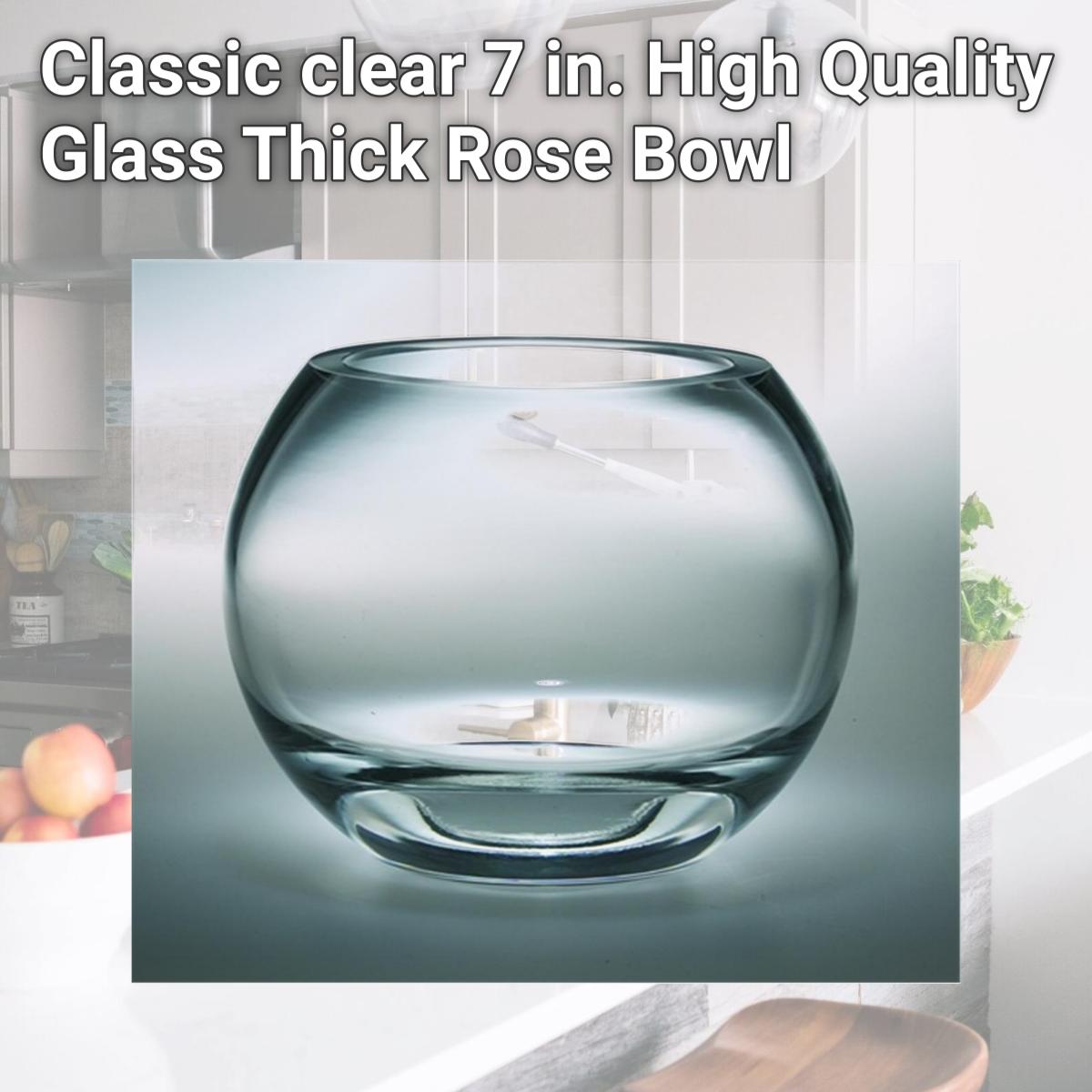 Picture of Majestic Gifts T-403 Classic clear 7 in. High Quality Glass Thick Rose Bowl