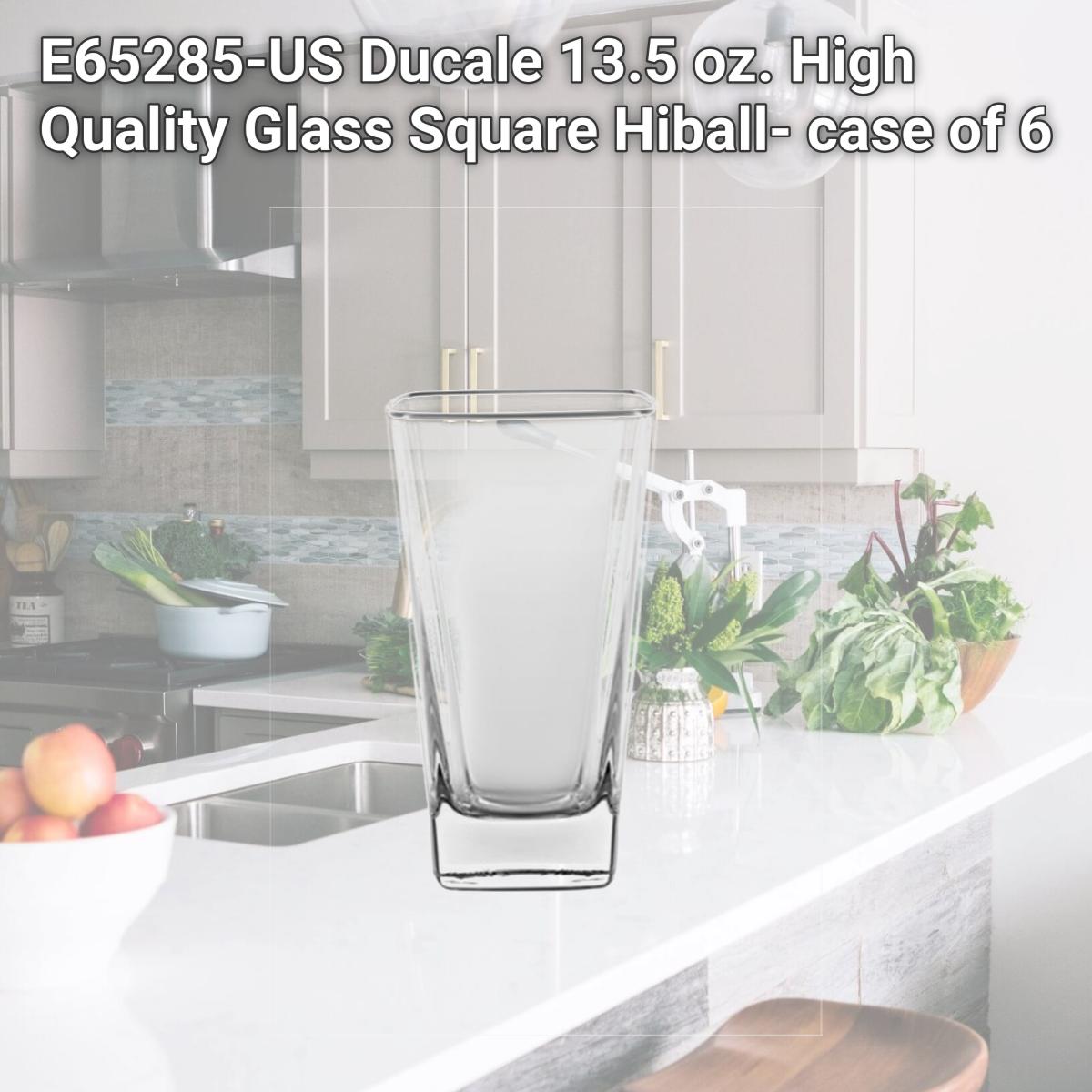 Picture of Majestic Gifts E65285-US Ducale 13.5 oz. High Quality Glass Square Hiball- case of 6
