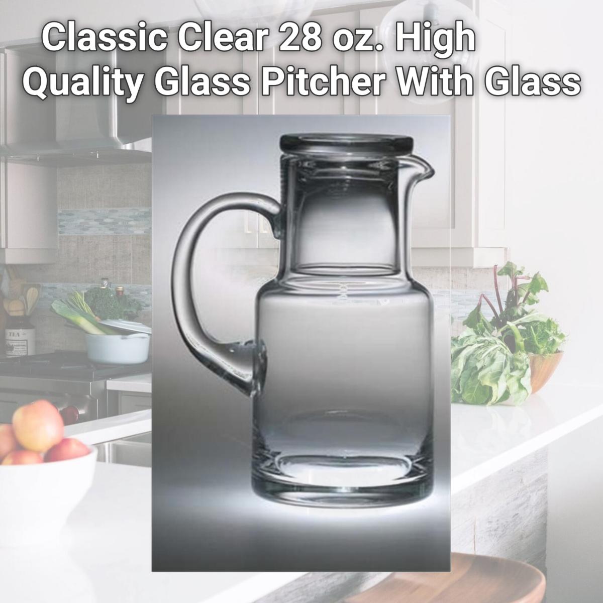 Picture of Majestic Gifts T-104 Classic Clear 28 oz. High Quality Glass Pitcher With Glass