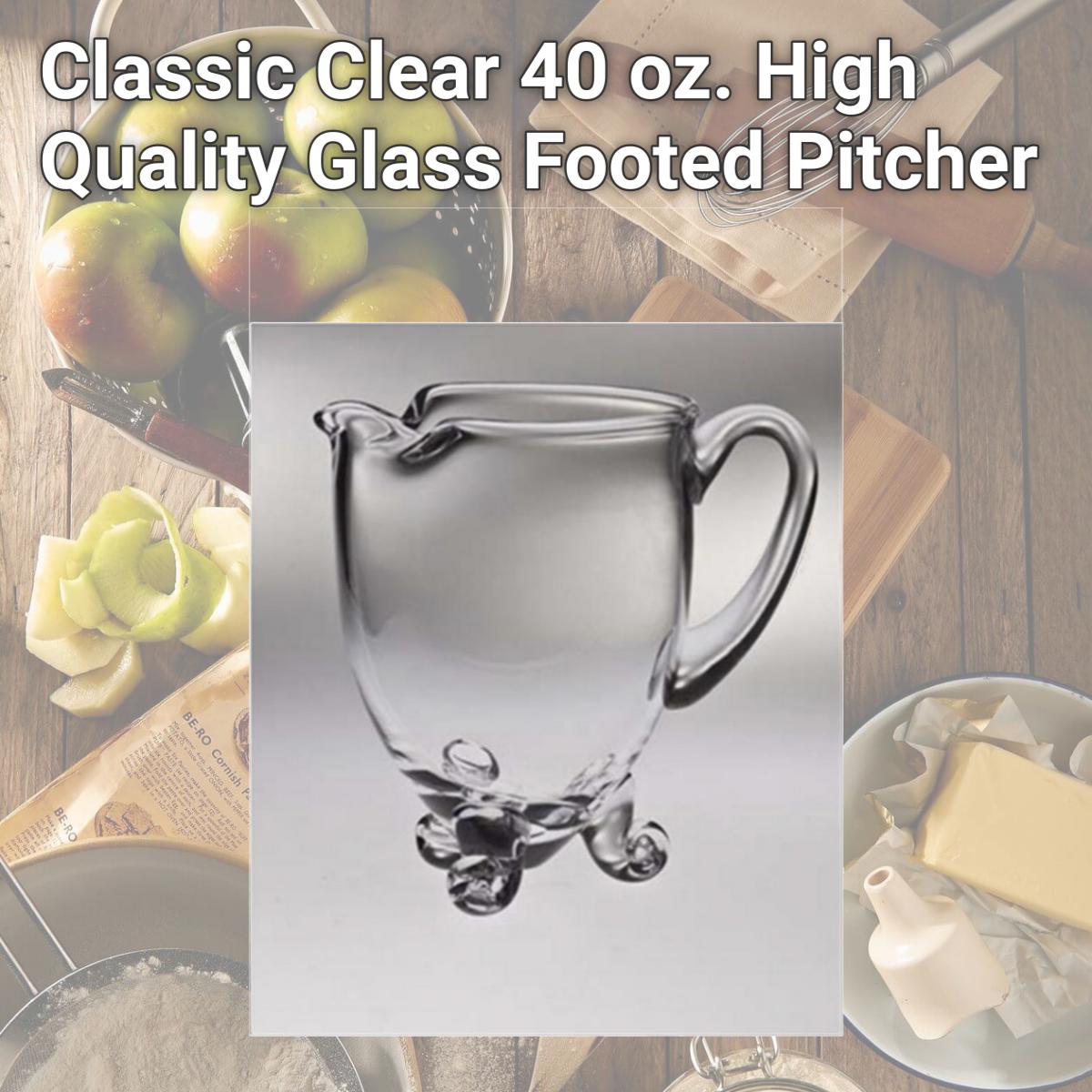 Picture of Majestic Gifts T-131 Classic Clear 40 oz. High Quality Glass Footed Pitcher