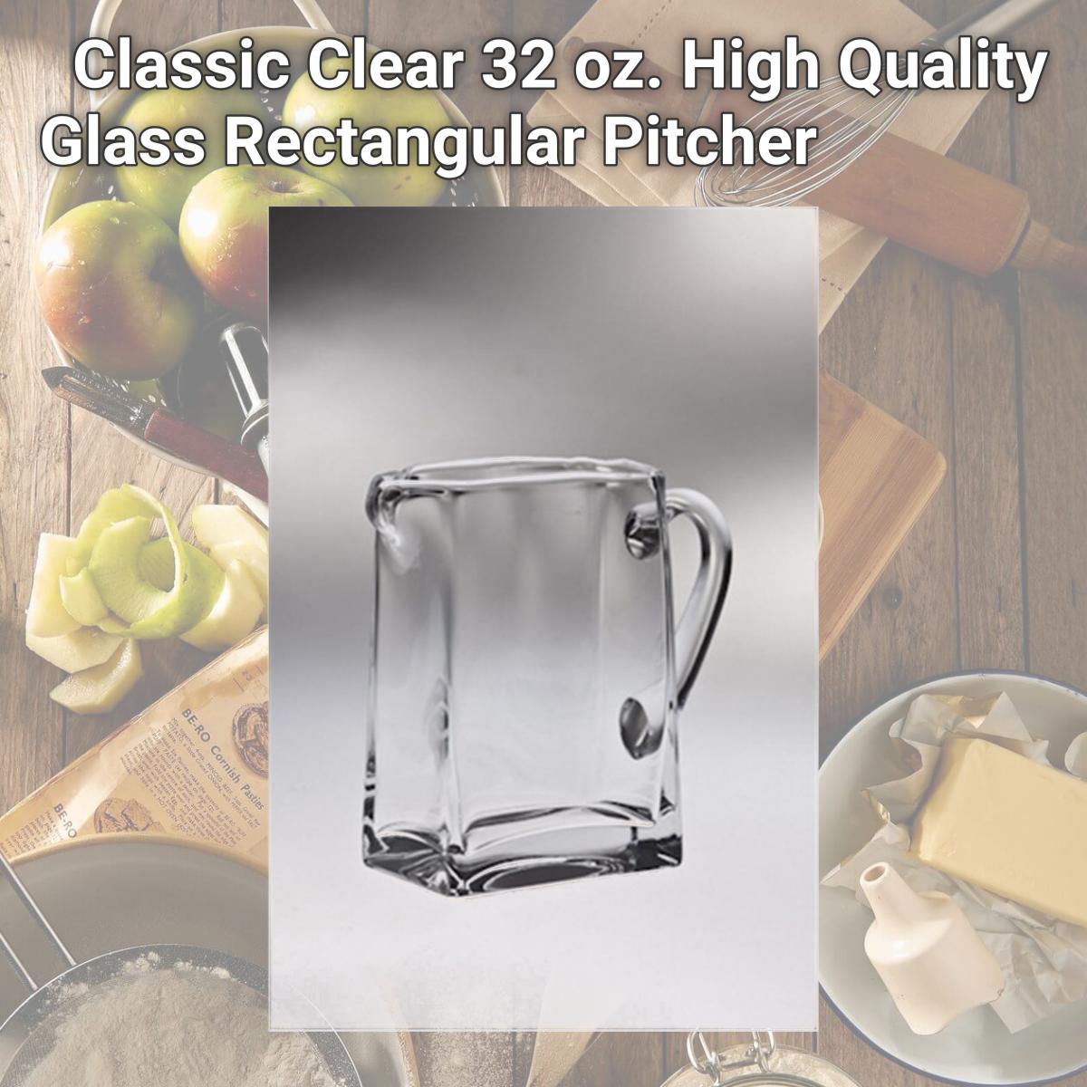 Picture of Majestic Gifts T-140 Classic Clear 32 oz. High Quality Glass Rectangular Pitcher