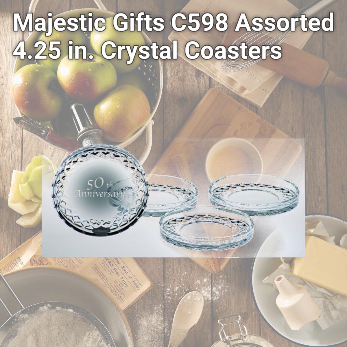 Picture of Majestic Gifts C598 Assorted 4.25 in. Crystal Coasters