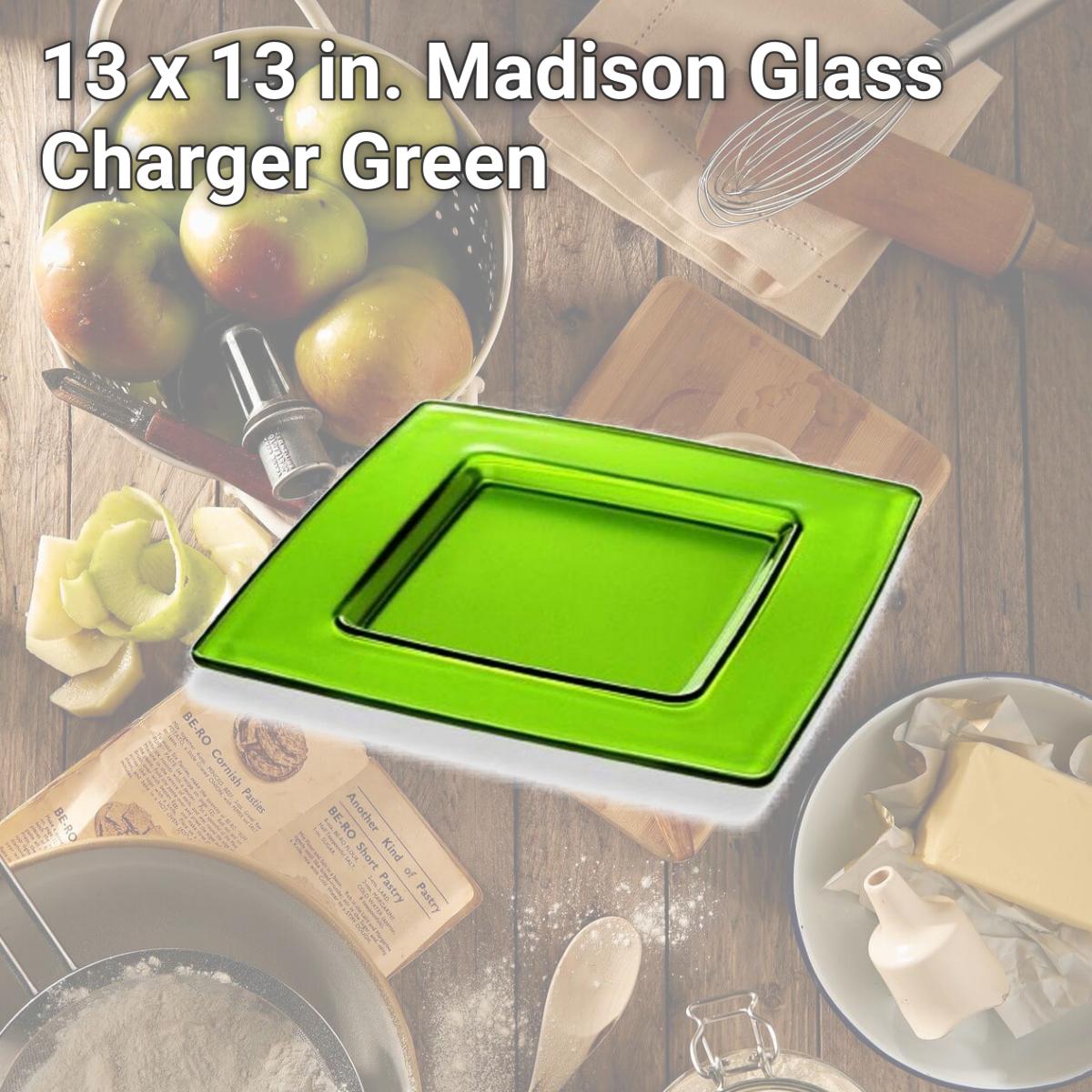 Picture of Majestic Gifts E60177-D 13 x 13 in. Madison Glass Charger, Green