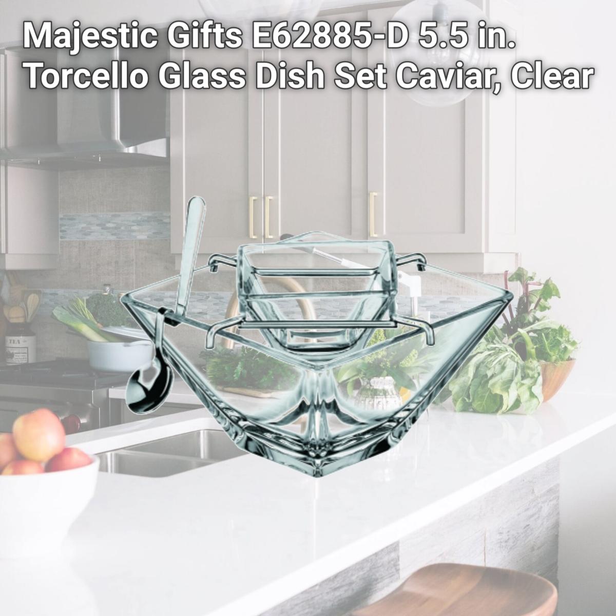 Picture of Majestic Gifts E62885-D 5.5 in. Torcello Glass Dish Set Caviar, Clear