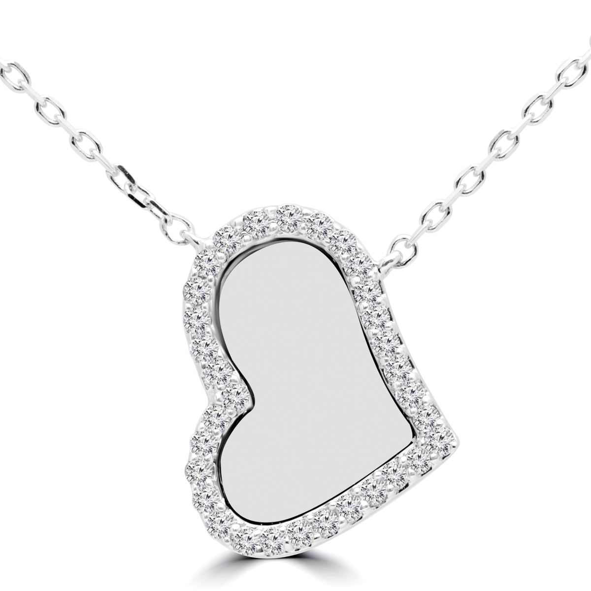 Mdr170158 0.16 Ctw Round Diamond Heart Pendant Necklace In 14k