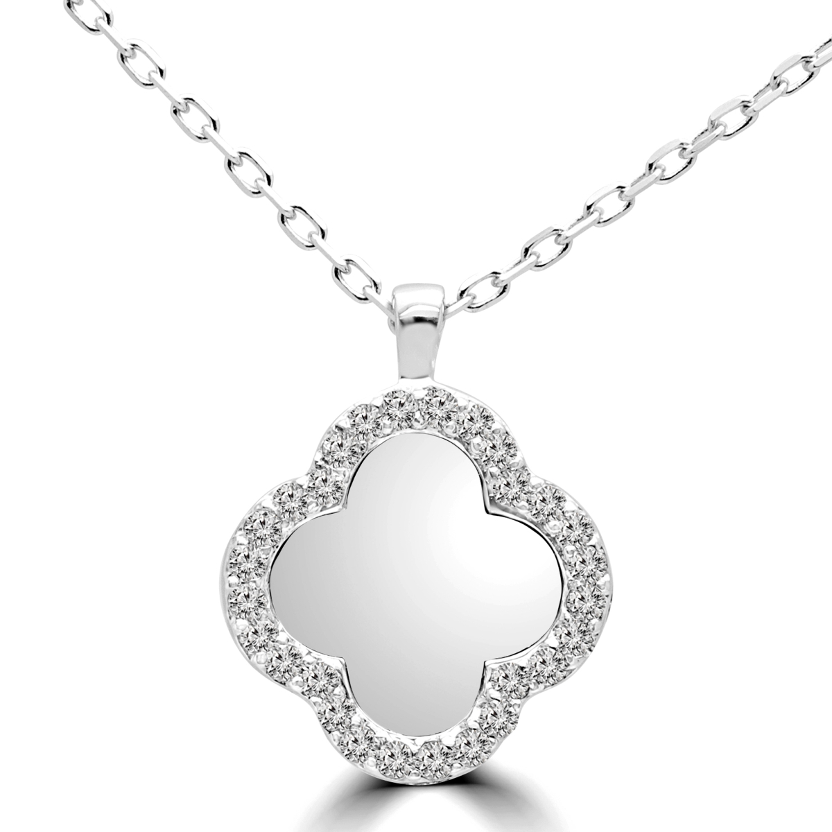 Mdr170160 0.1 Ctw Round Diamond Fancy Pendant Necklace In 14k
