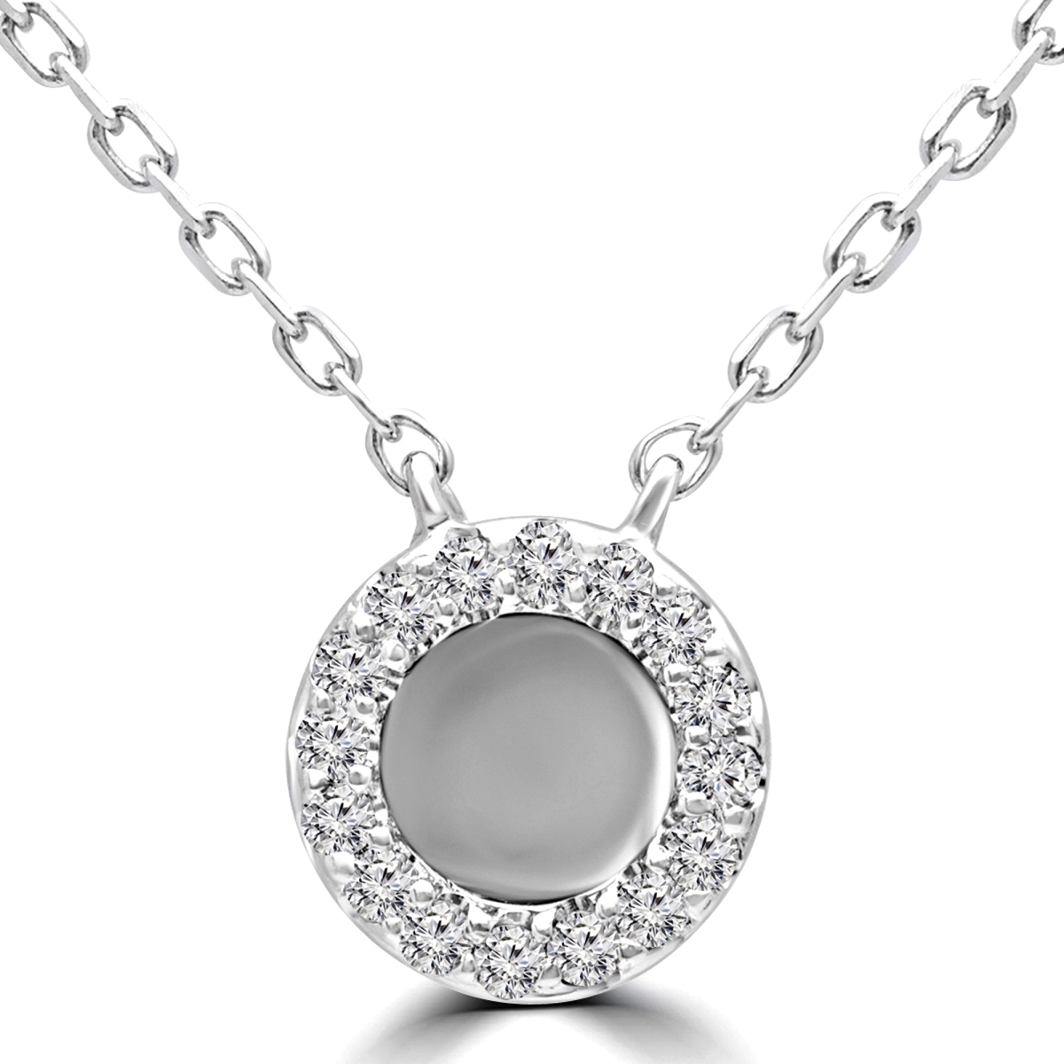 Mdr170164 0.1 Ctw Round Diamond Fancy Pendant Necklace In 14k