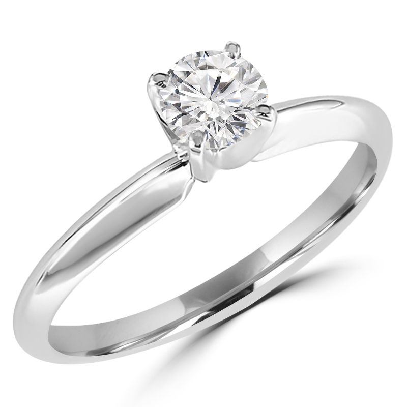 UPC 666431829896 product image for MD170186-3.25 0.25 CT Round Diamond Solitaire Engagement Ring in 10K White Gold  | upcitemdb.com