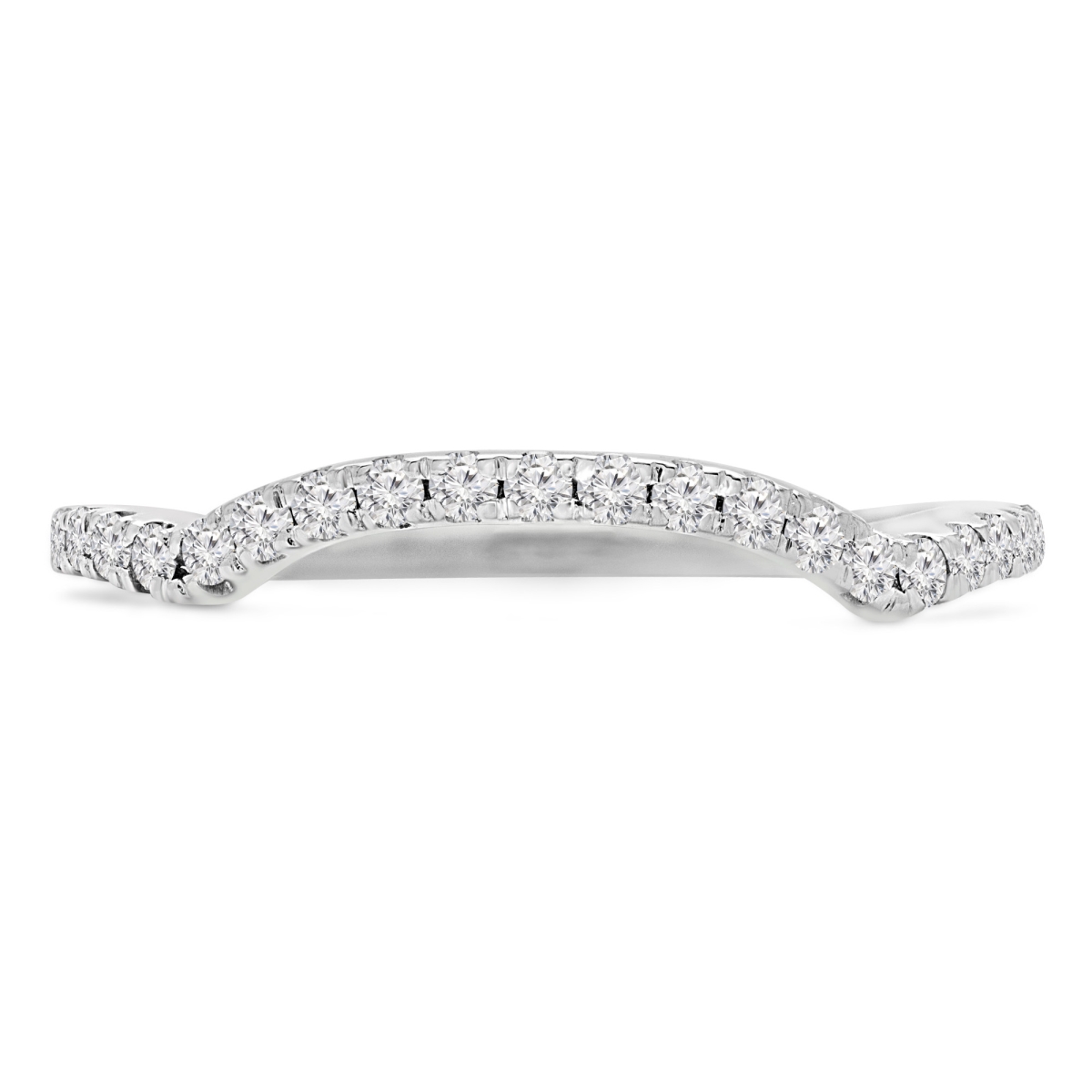0.25 Ctw Round Diamond Semi-eternity Wedding Band Ring In 14k White Gold - Size 3