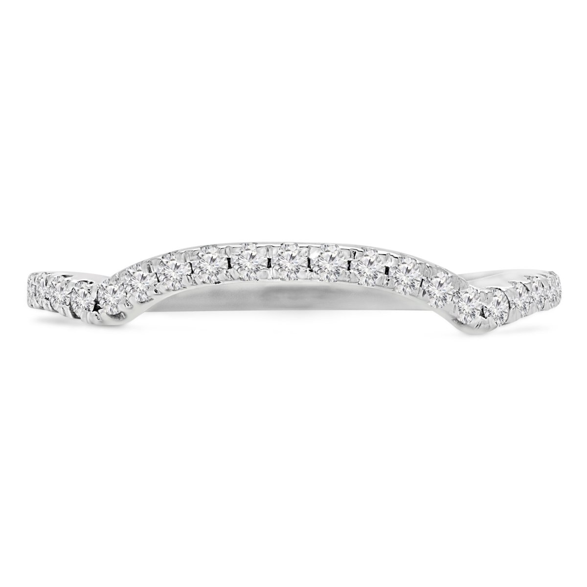 0.25 Ctw Round Diamond Semi-eternity Wedding Band Ring In 14k White Gold - Size 3.25