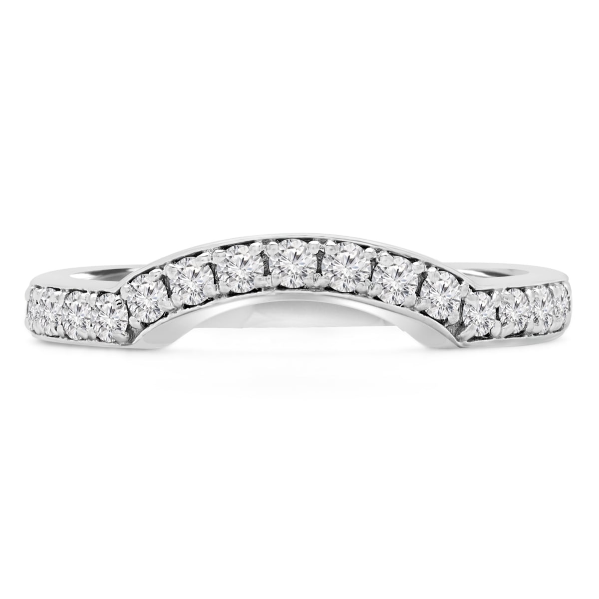 UPC 787907167318 product image for MD190242-4.5 0.33 CTW Round Diamond Semi-Eternity Wedding Band Ring in 14K White | upcitemdb.com