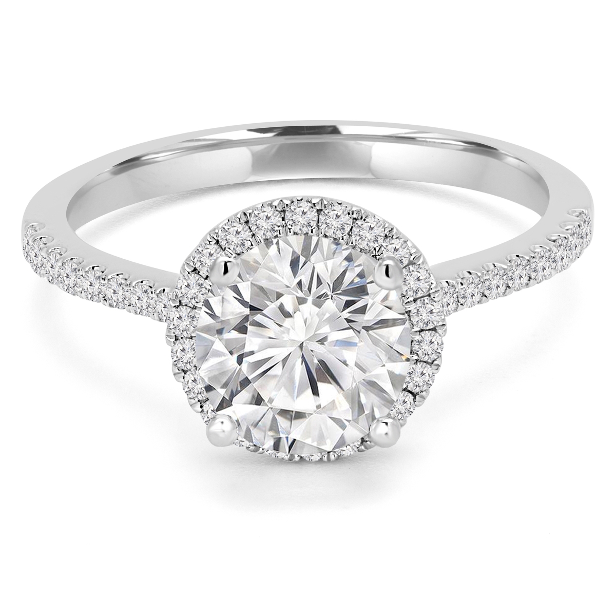 UPC 787907170578 product image for MD190233-8 1.375 CTW Round Diamond Halo Engagement Ring in Platinum White with A | upcitemdb.com