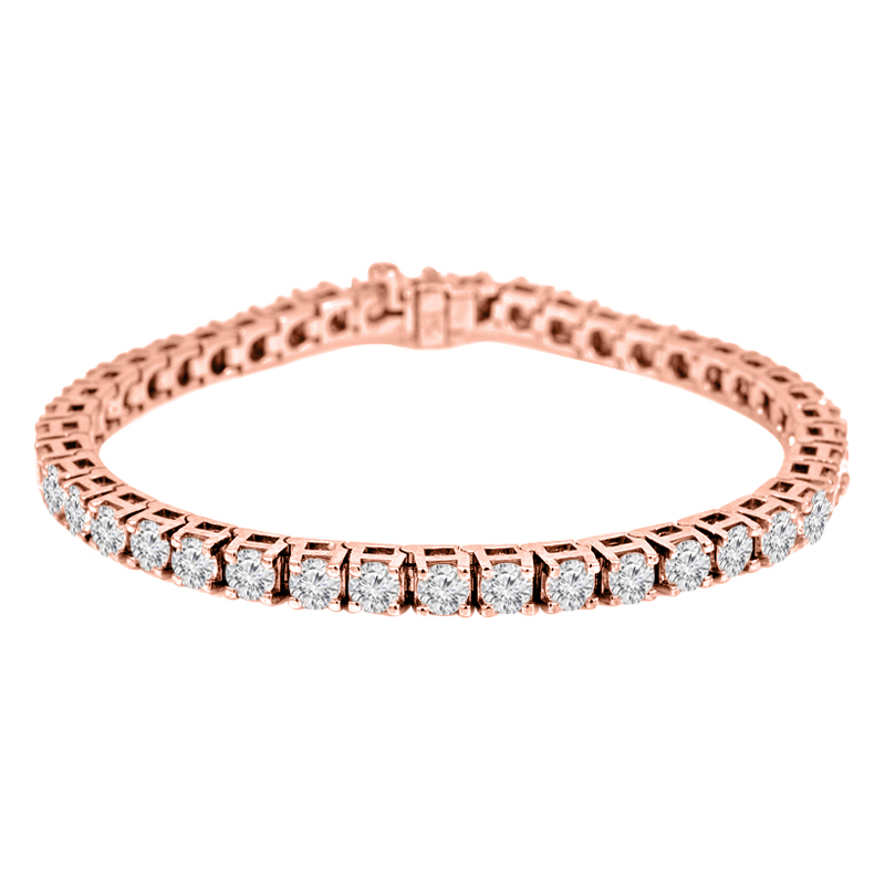 Md190402 4.25 Ctw Round Diamond Tennis Bracelet In 14k Rose Gold