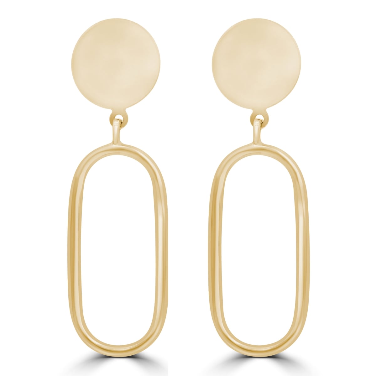 Oval Drop & Dangle Earrings in 14K Yellow Gold