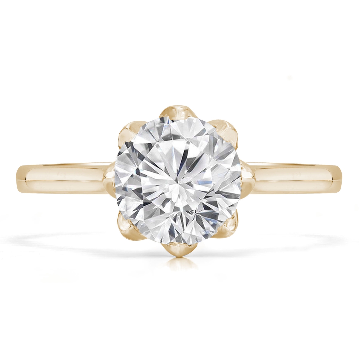 0.4 CT Round Diamond 8-Prong Solitaire Engagement Ring in 14K Yellow Gold - Size 6