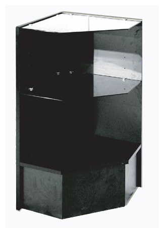 Pentagonal Corner With Glass Shelf, Black