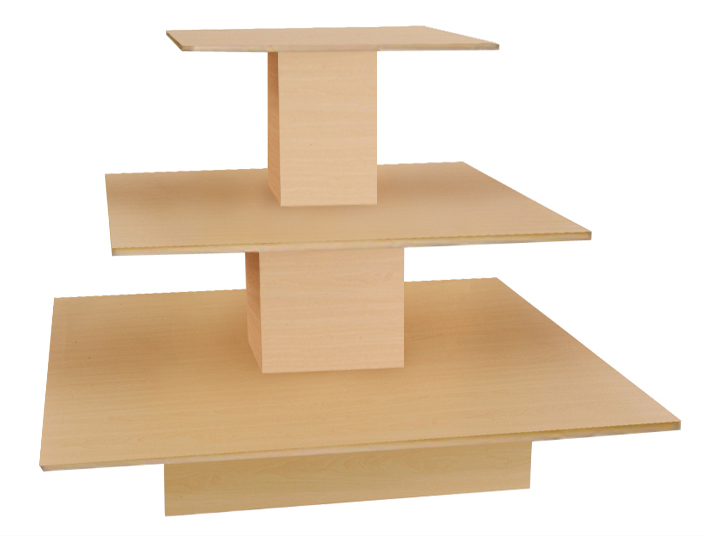 Sc-s3tm Square 3-tier Table, Maple