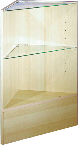 Triangle Corner With Glass Shelf, Maple