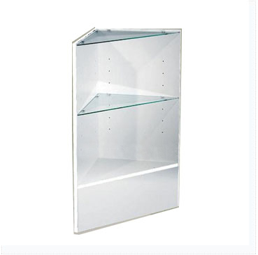 Triangle Corner With Glass Shelf, White