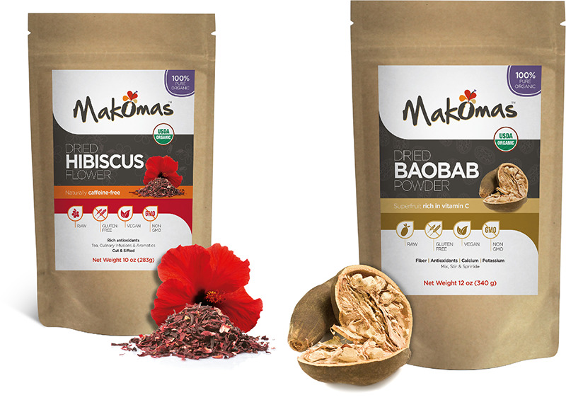 Kms-0210 Organic Baobab Fruit Powder & Organic Dried Hibiscus Flowers