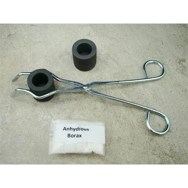 2 X Gc3535 Set W- 2 Spoons Borax Tong 2-graphite Crucibles & Tong Plus Anhydrous Borax-gold Recovery Melting Silver - No. 1