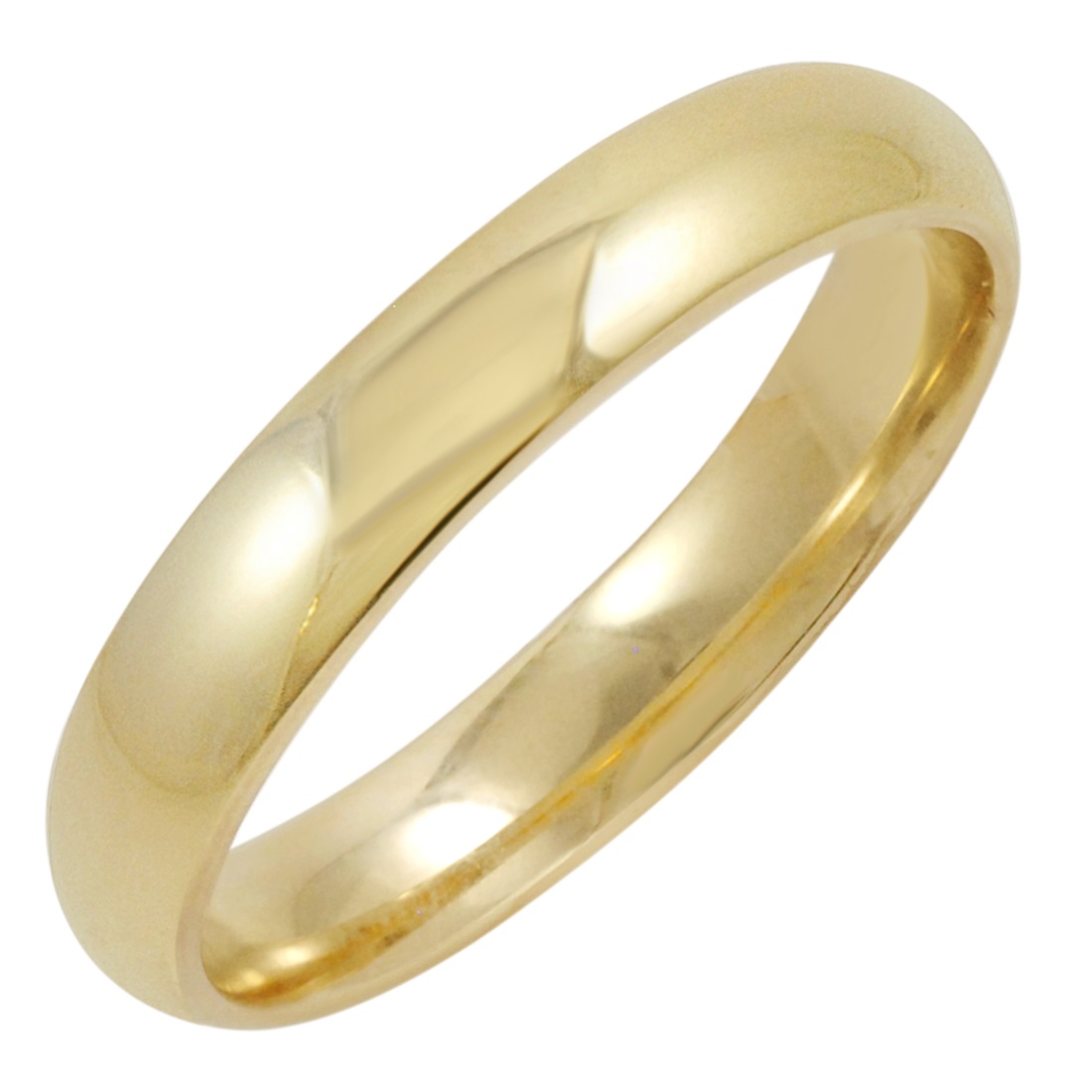 4mm Mens 10k Yellow Gold Comfort Fit Plain Wedding Band - Size 10