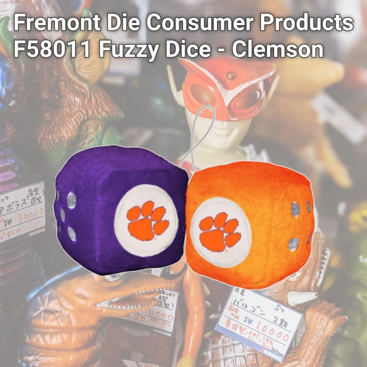 Picture of Fremont Die Consumer Products F58011 Fuzzy Dice - Clemson