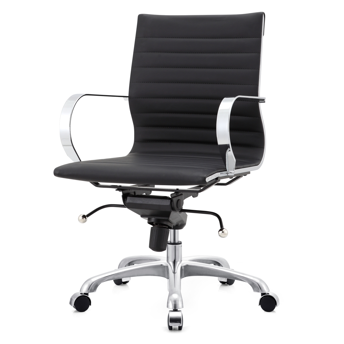365-blk M365 Office Chair In Vegan Leather - Chrome & Black