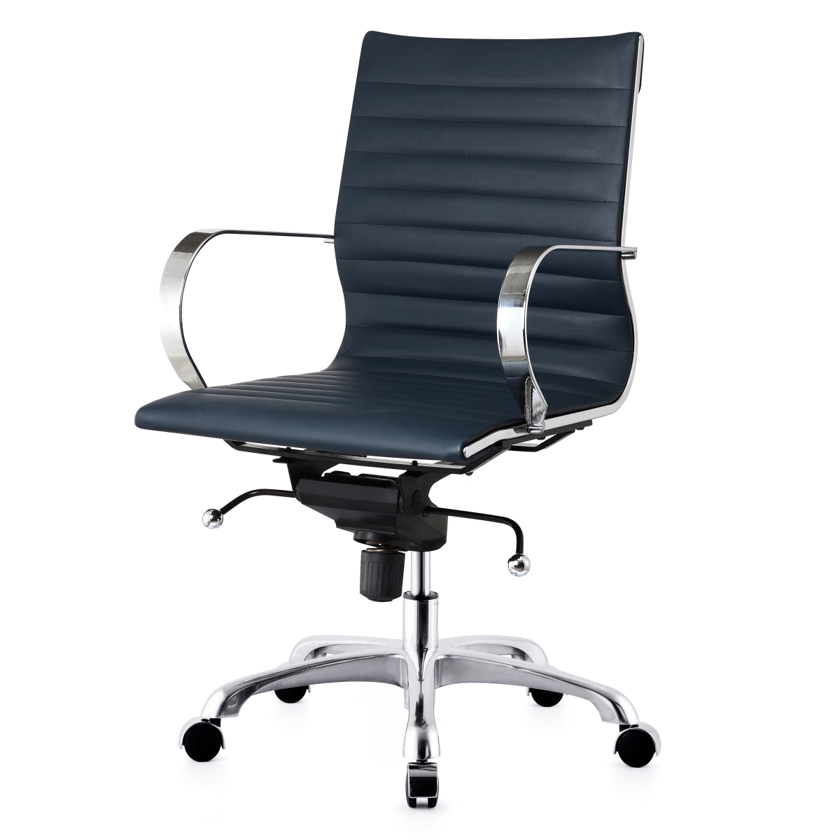 365-nvy M365 Office Chair In Vegan Leather - Chrome & Navy