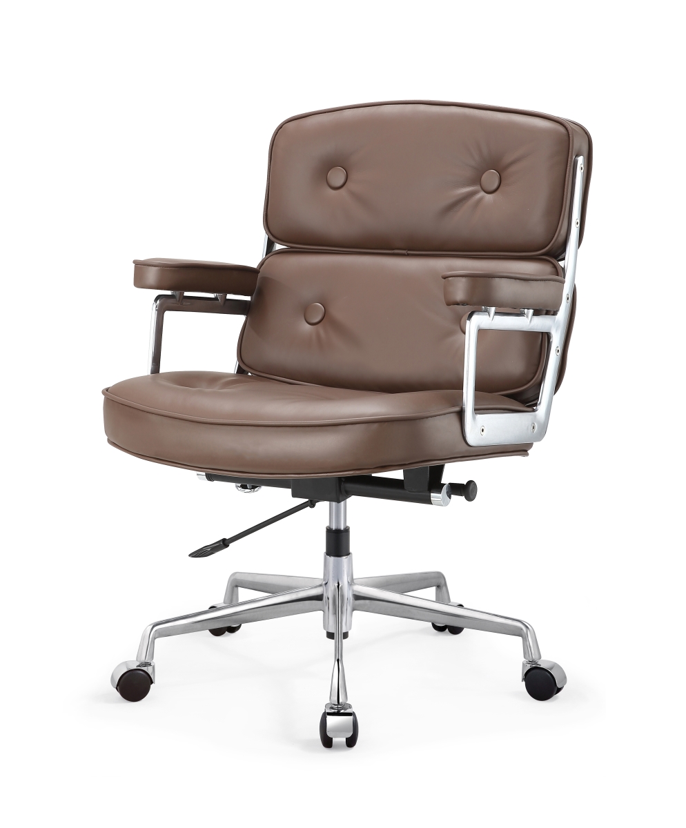 310-dbr M310 Office Chair In Aniline Leather - Aluminum & Saddle Brown