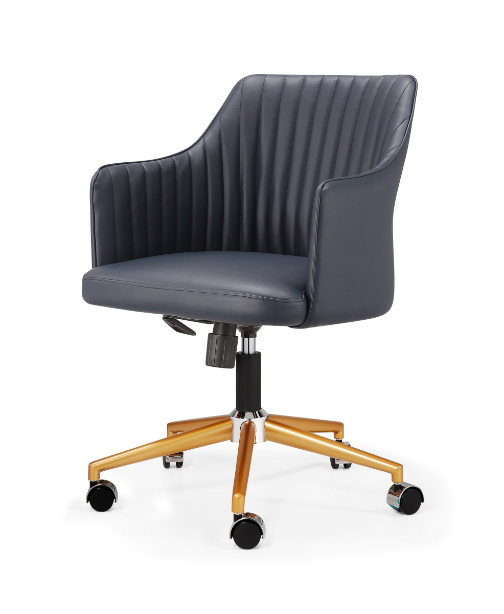 64-gd-nvy M64 Flock Office Chair In Vegan Leather - Gold & Navy