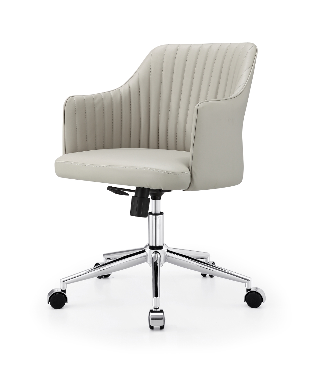 64-gry M64 Flock Office Chair In Vegan Leather - Chrome & Gray