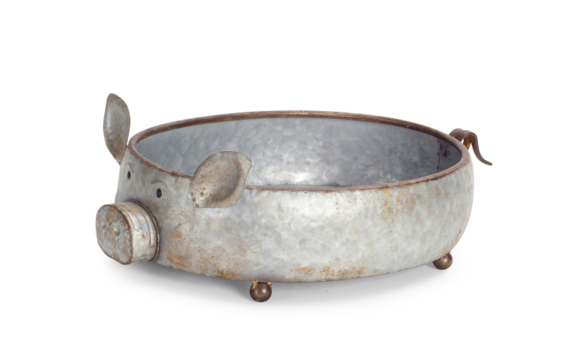 UPC 746427700474 product image for 70047 11.5 x 6 in. Metal Pig Container, Grey - Set of 2 | upcitemdb.com