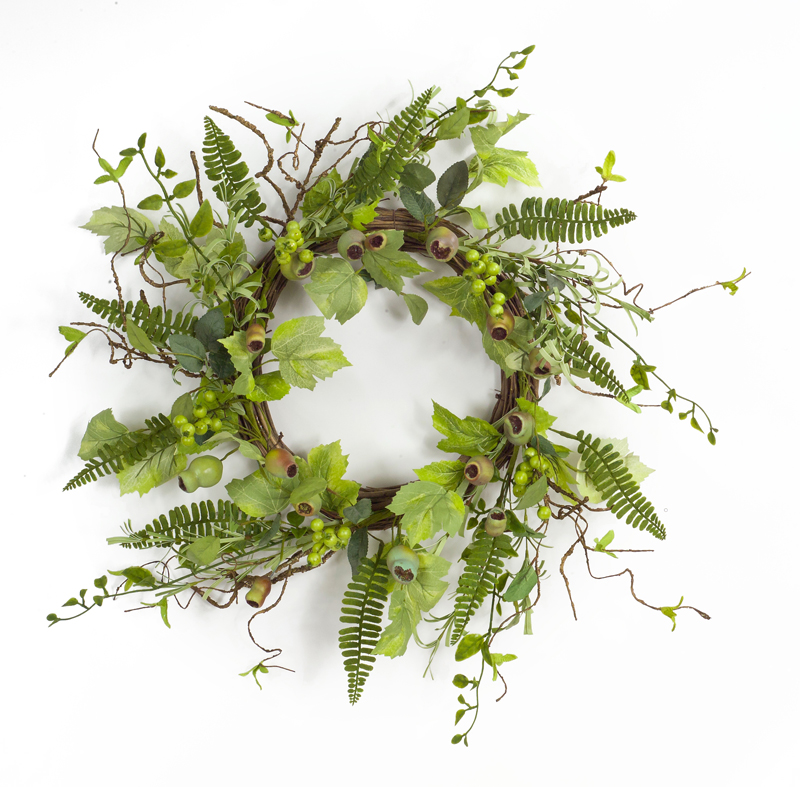 UPC 746427700863 product image for Melrose International 70086 20 in. Polyester & Plastic Pod Berry Foliage Wreath  | upcitemdb.com