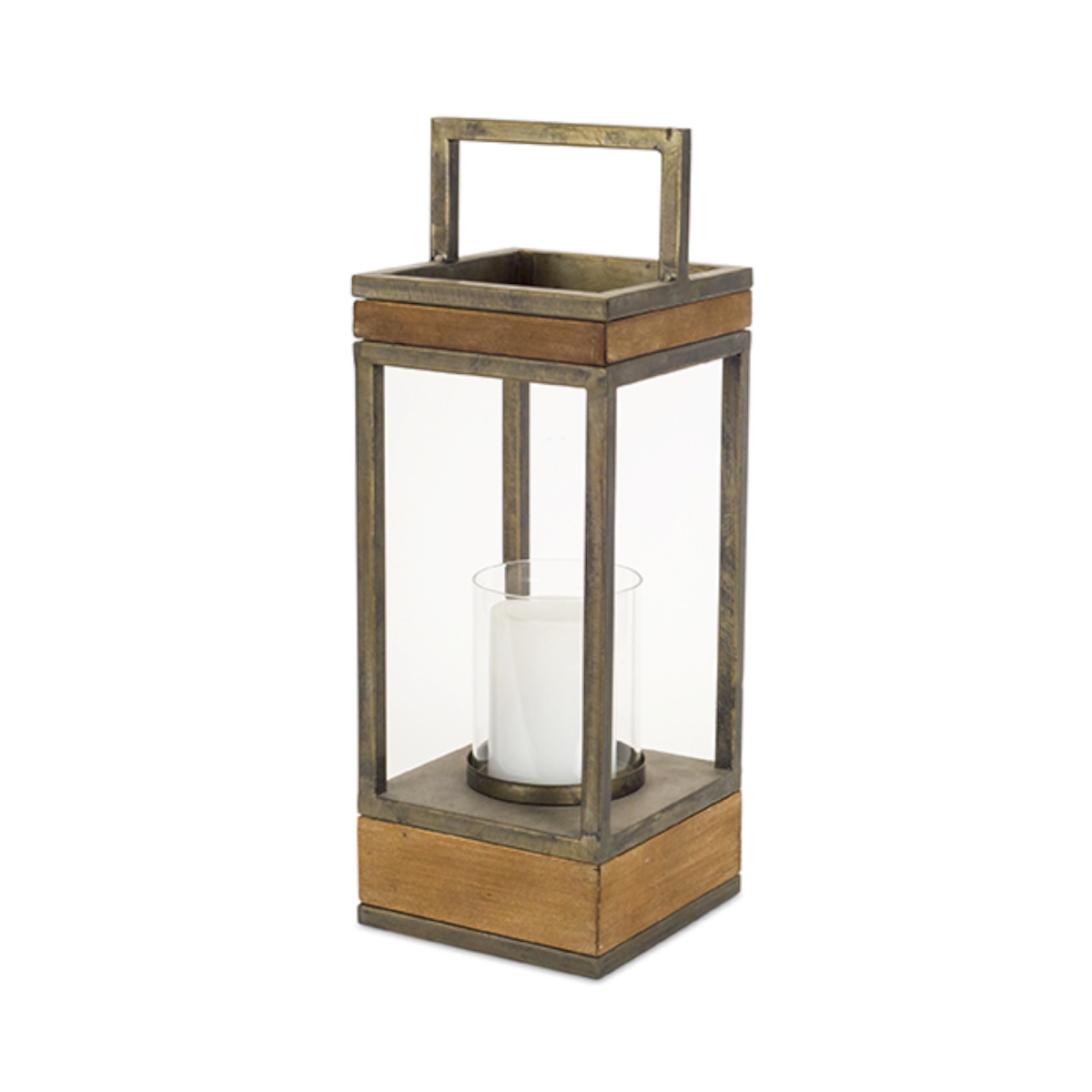 UPC 746427725101 product image for 72510DS 19.25 x 6.5 in. Lantern, Metal & Wood - Brown & Copper | upcitemdb.com