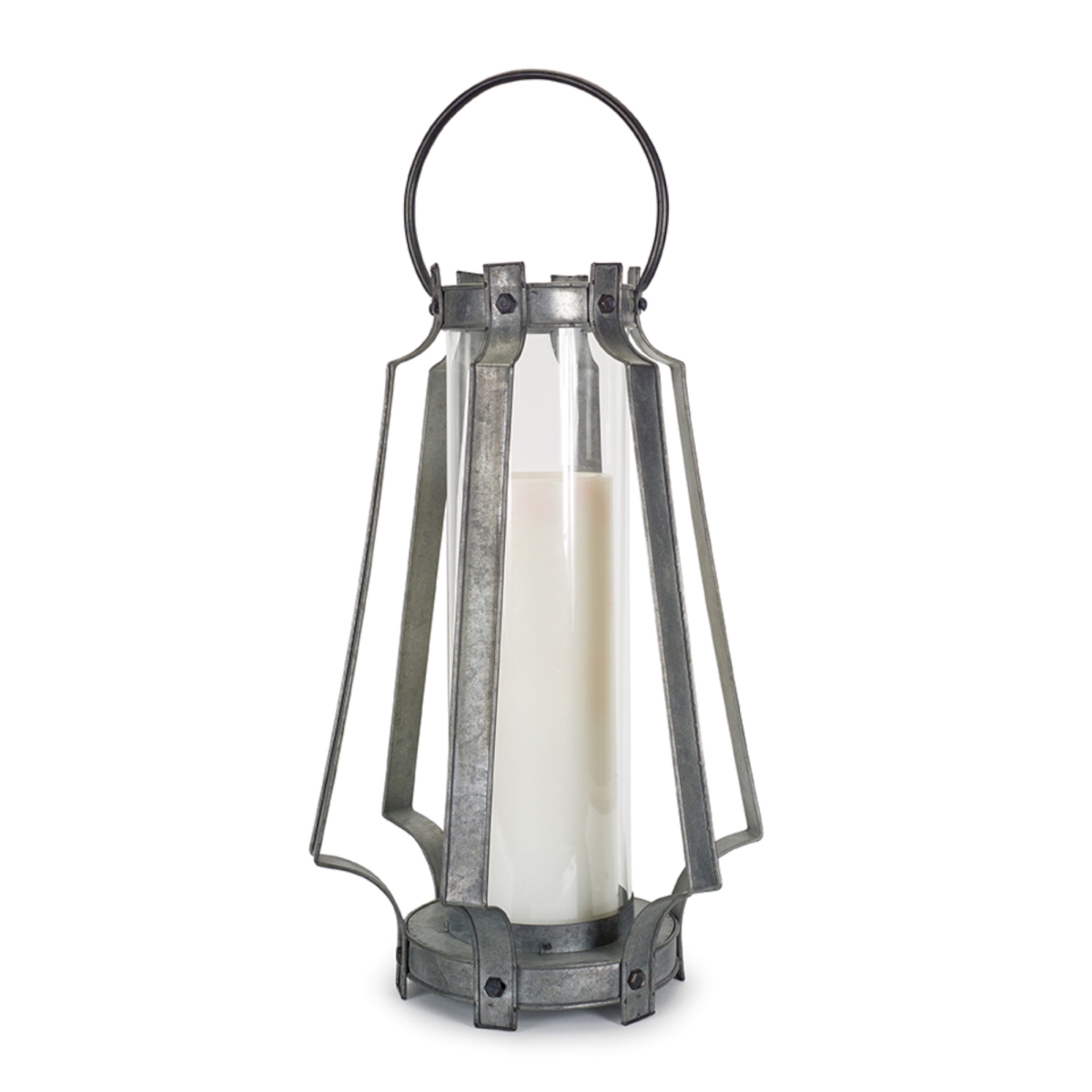 72530ds 19.5 In. Lantern, Metal & Glass - Grey