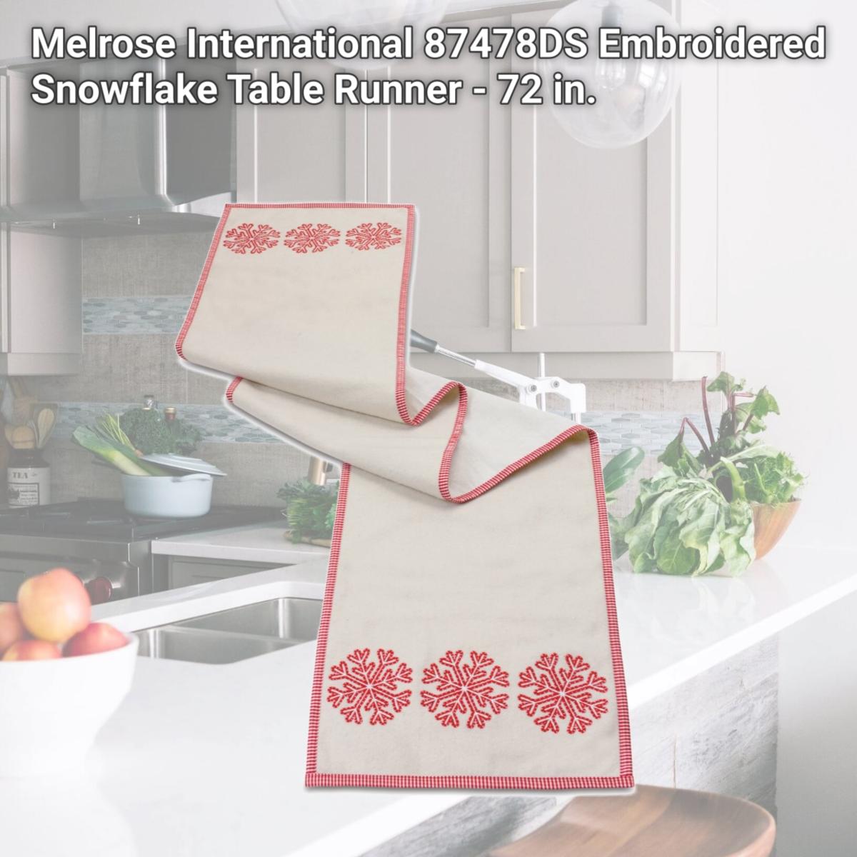 Picture of Melrose International 87478DS Embroidered Snowflake Table Runner - 72 in.