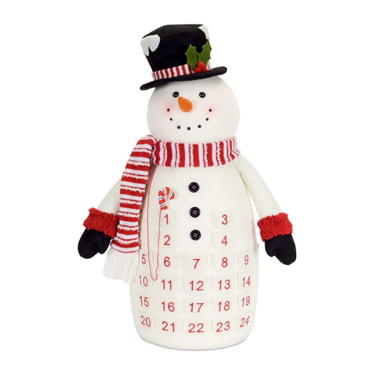 72758ds 24.5 In. Foam & Polyester Snowman Countdown, White & Red - Set Of 2